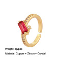 Shangjie OEM Anillo Open redonnable anneaux réglables Rings géométriques de zircon cristal de cristal indien